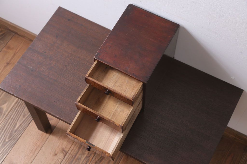 レトロ家具　昭和レトロ　古い木製のかわいいアンティーク小引き出し