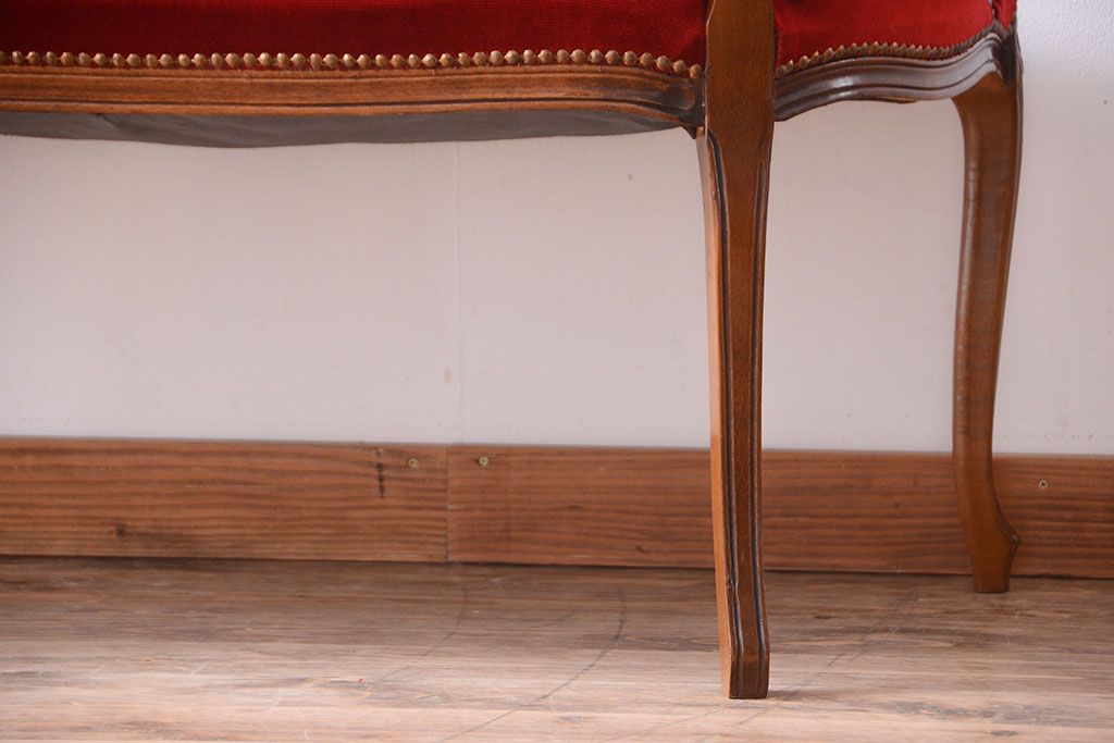 中古　イタリア家具　高級感あふれる2人掛けソファ