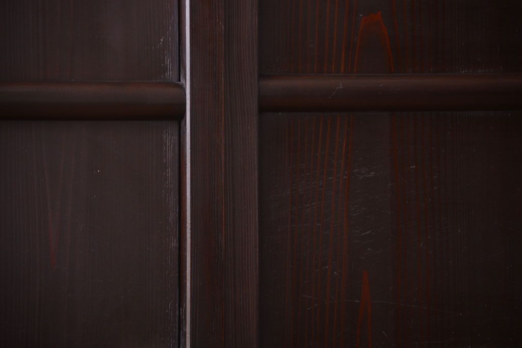 古民具・骨董　明治〜大正期　古い木味のアンティーク舞良戸2枚セット