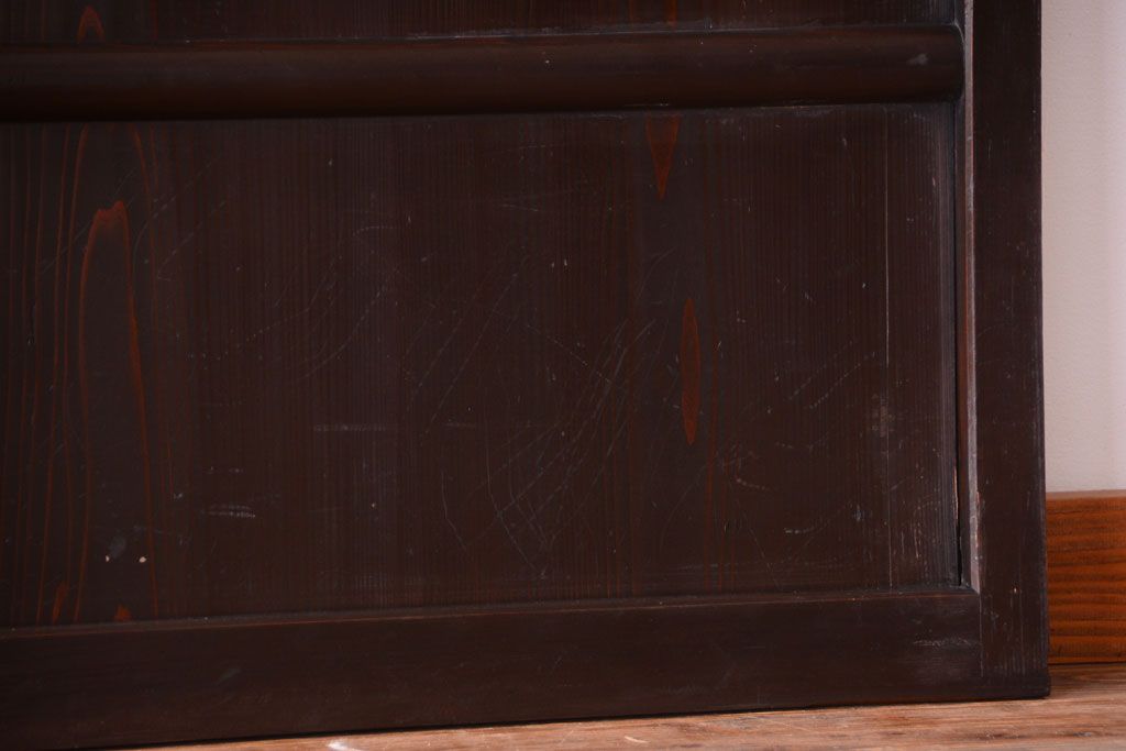 古民具・骨董　明治〜大正期　古い木味のアンティーク舞良戸2枚セット