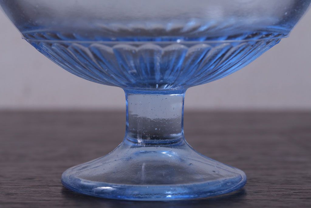 アンティーク雑貨　和製アンティーク　レトロな氷コップ2個セット(プレスガラス)(3)
