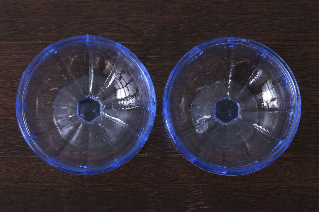 アンティーク雑貨　昭和レトロ　氷コップ2個セット(プレスガラス)(3)