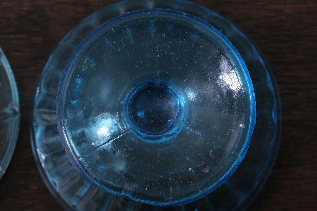 アンティーク雑貨　昭和レトロ　氷コップ2個セット(プレスガラス)(2)