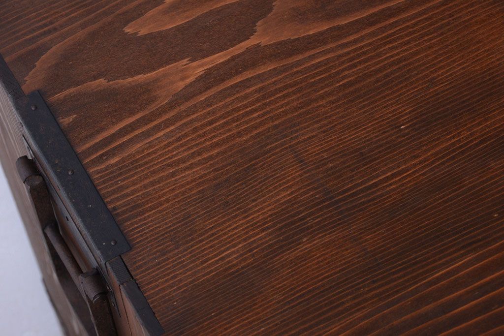 アンティーク家具　古民具・骨董　檜材 大正期のアンティーク帳場箪笥