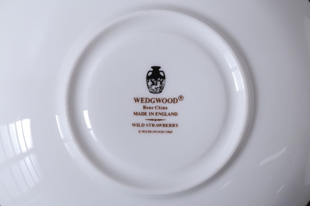 中古　イギリスWedgwood(ウェッジウッド) ワイルドストロベリー　カップ&ソーサー2客(洋食器)(2)