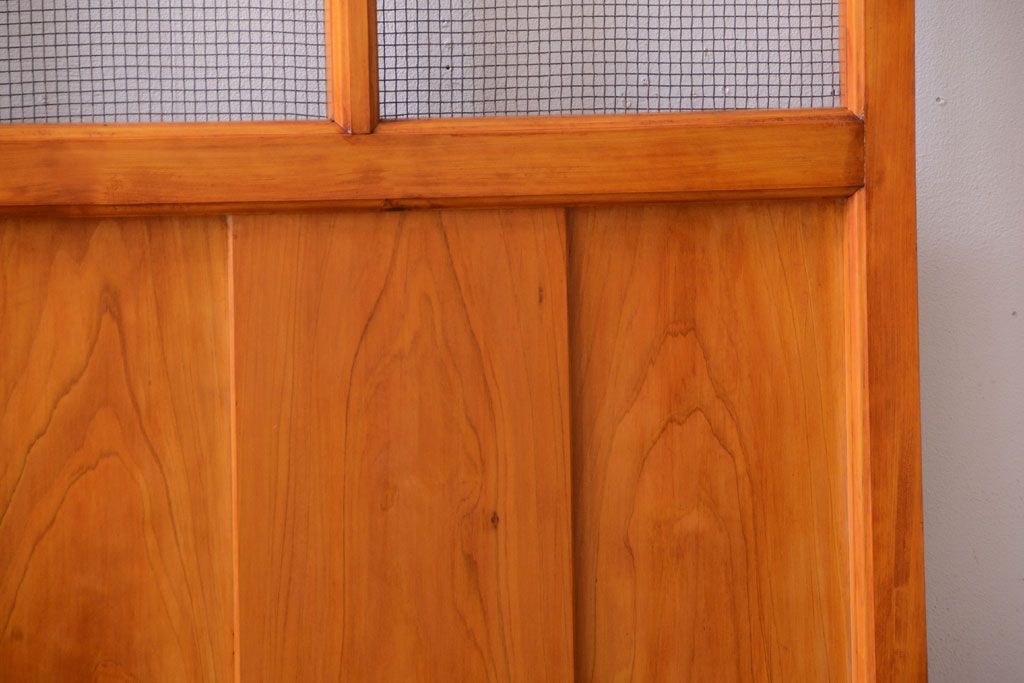 昭和レトロ　古い木製のアンティーク金網戸1枚(建具)