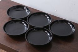 アンティーク雑貨　和製アンティーク　漆塗りの菓子皿5枚セット(1)