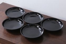 アンティーク雑貨　和製アンティーク　漆塗りの菓子皿5枚セット(2)