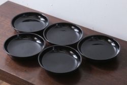 アンティーク雑貨　和製アンティーク　漆塗りの菓子皿5枚セット(3)