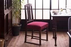 アンティーク家具　大正ロマン　古いナラ材のアンティークチェア(椅子)(1)