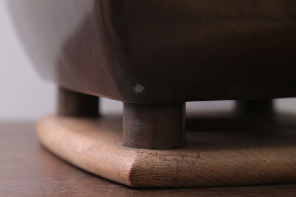 アンティーク雑貨　アンティーク　銀象嵌細工　銅製火鉢(真鍮)