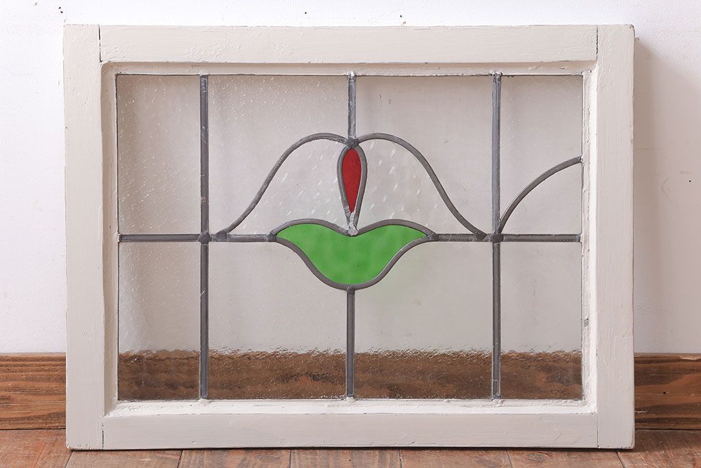アンティーク雑貨　イギリスアンティーク　ステンドグラスの小窓(明り取り)(1)