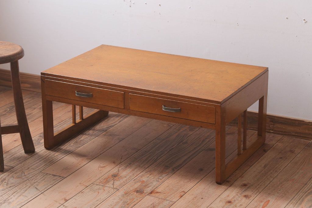 昭和レトロ アンティーク 木製 座卓 テーブル サイドテーブル 文机