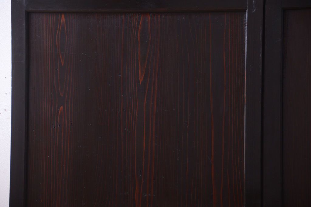 古民具・骨董　明治期　古い木味のアンティーク帯戸2枚セット