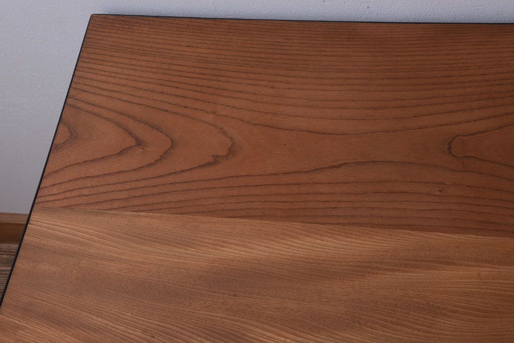 アンティーク家具　アンティーク　天板欅古材の鉄脚ダイニングテーブル(作業台)(2)