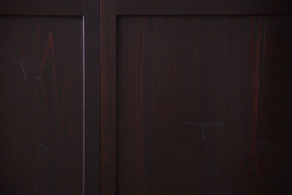 【I様ご成約済み・ご決済用】古民具・骨董　明治期　古い木味のアンティーク帯戸2枚セット(3)