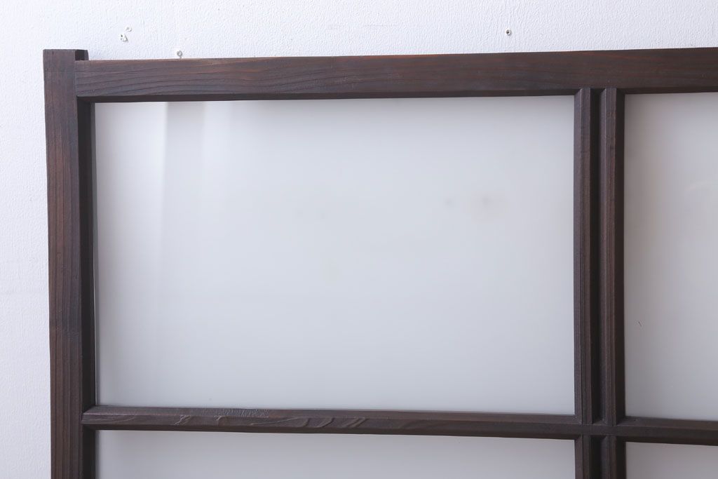 和製アンティーク　すりガラスとダイヤガラスの引き戸2枚セット(窓)