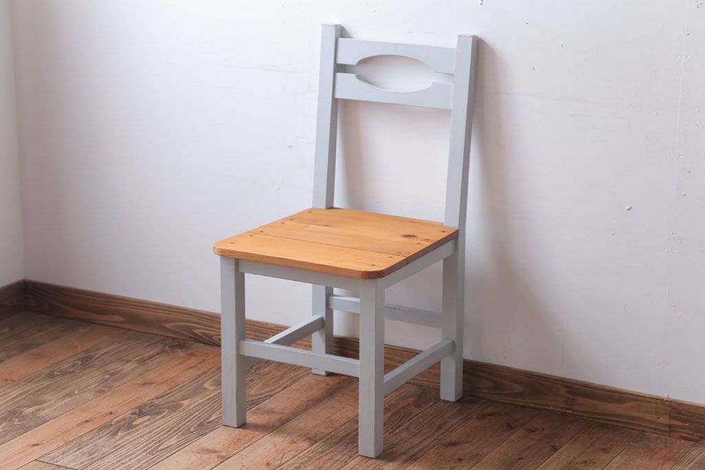 アンティーク家具　アンティークペイント　おしゃれな木製チェア(椅子)(2)