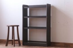 アンティーク家具　和製アンティーク　小振りでシンプルな古い木製の本棚(2)