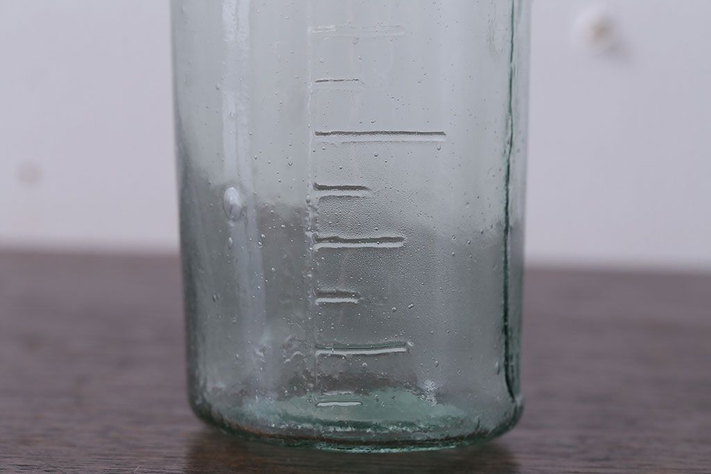 アンティーク雑貨　昭和レトロ　青色ガラス瓶4本セット(ビン)