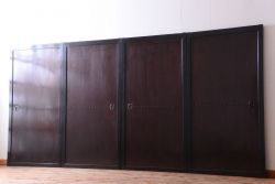 古民具・骨董　明治〜大正　古い木製の板戸帯戸4枚セット