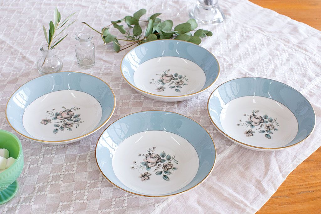 ROYAL DOULTON(ロイヤルドルトン)　ROSE ELEGANS(ローズ・エレガンス)　深皿4枚セット(洋食器)(2)