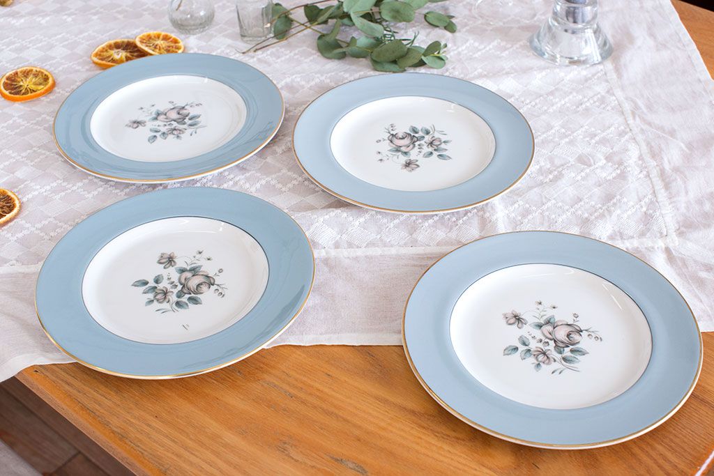 ROYAL DOULTON(ロイヤルドルトン)　ROSE ELEGANS(ローズ・エレガンス)　サラダプレート4枚セット(皿・洋食器)(3)