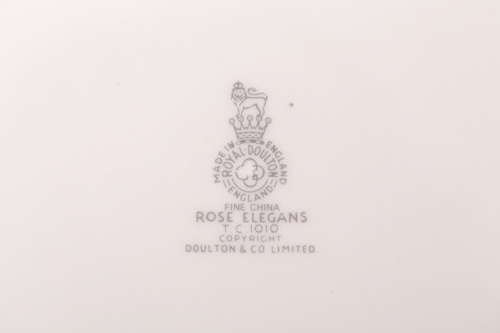 アンティーク雑貨　【T様ご成約済・ご決済用】ROYAL DOULTON(ロイヤルドルトン)　ROSE ELEGANS(ローズ・エレガンス)　ケーキプレート(ブレッドプレート・洋食器)
