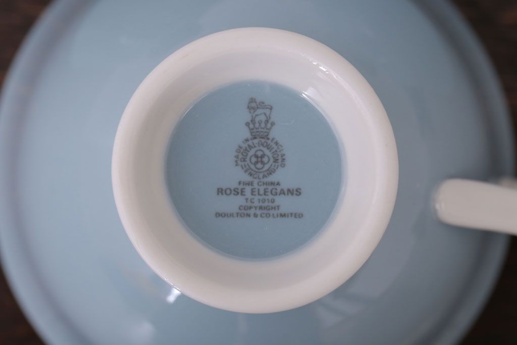 アンティーク雑貨　【T様ご成約済・ご決済用】ROYAL DOULTON(ロイヤルドルトン)　ROSE ELEGANS(ローズ・エレガンス)　カップ&ソーサー3客セット(洋食器)