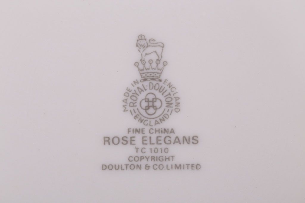 アンティーク雑貨　ROYAL DOULTON(ロイヤルドルトン)　ROSE ELEGANS(ローズ・エレガンス)　チュリーン(蓋付きの深皿)(洋食器)(3)