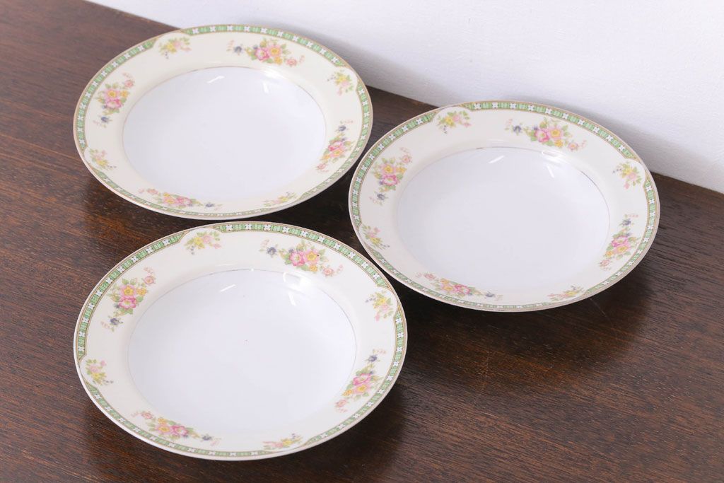 オールドノリタケ(noritake)　ADRIAN(エイドリアン)　深皿(スープ皿)3枚セット