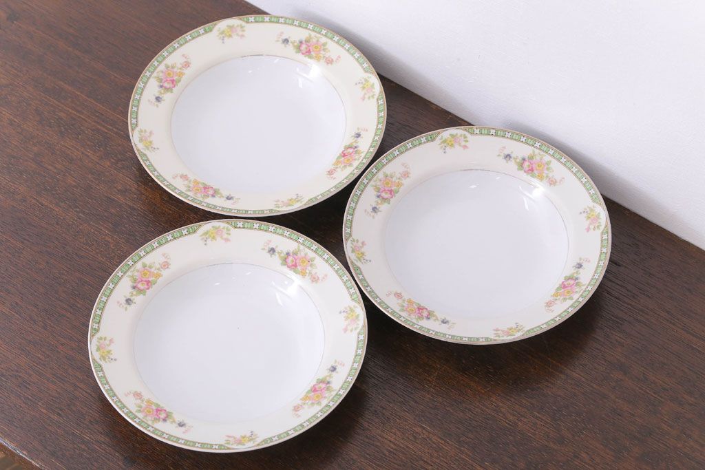 オールドノリタケ(noritake)　ADRIAN(エイドリアン)　深皿(スープ皿)3枚セット