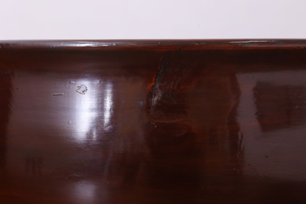 アンティーク雑貨　和製アンティーク　古い欅材製の刳り貫き茶櫃(小物入れ)(3)