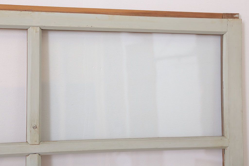 昭和レトロなアンティークガラス戸2枚セット(引き戸・窓)(3)