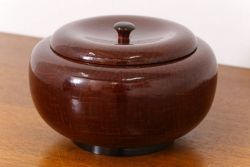 アンティーク雑貨　大正昭和期　古い木製の漆塗菓子鉢(大平)