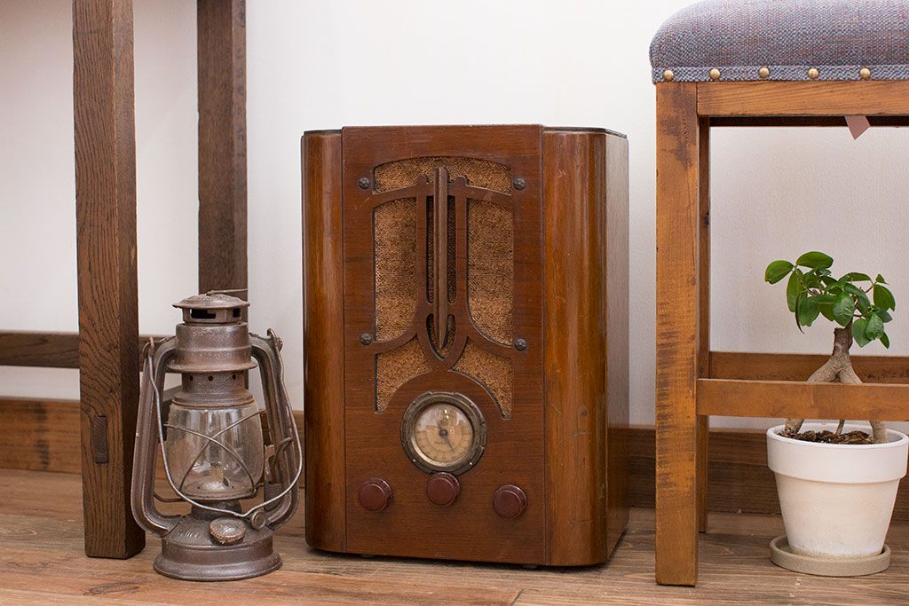 アンティーク雑貨 昭和レトロ ナナオラ 65型 古い真空管ラジオ ラフジュ工房