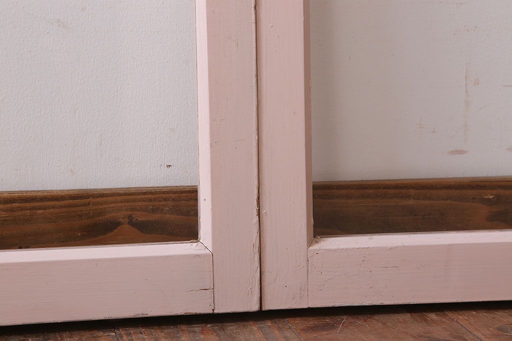 オリジナルペイント　檜材製のガラス戸2枚セット(引き戸・窓)(1)