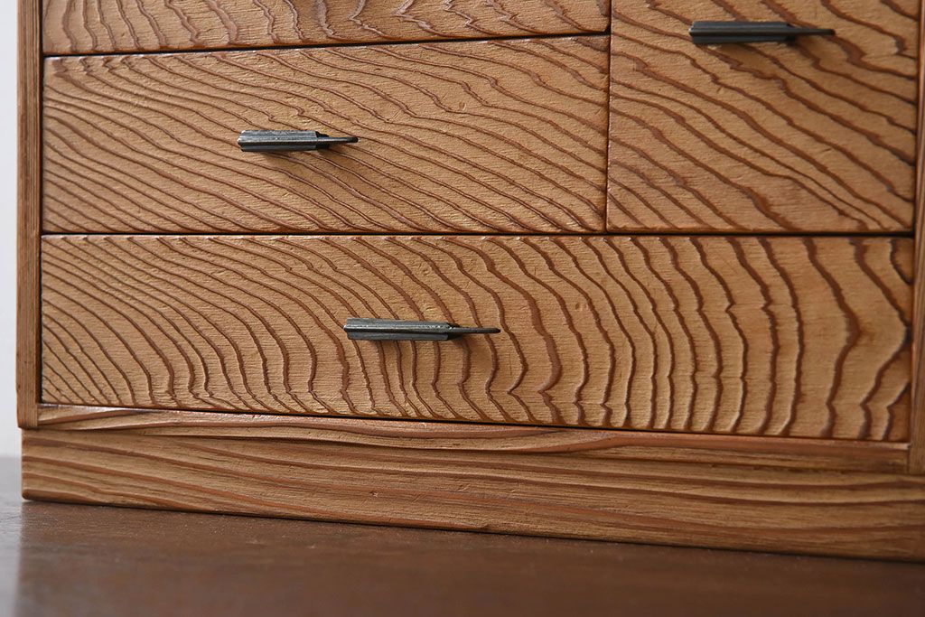 アンティーク雑貨　高級杉材　美しい木目の裁縫箱(小引き出し・小物入れ)