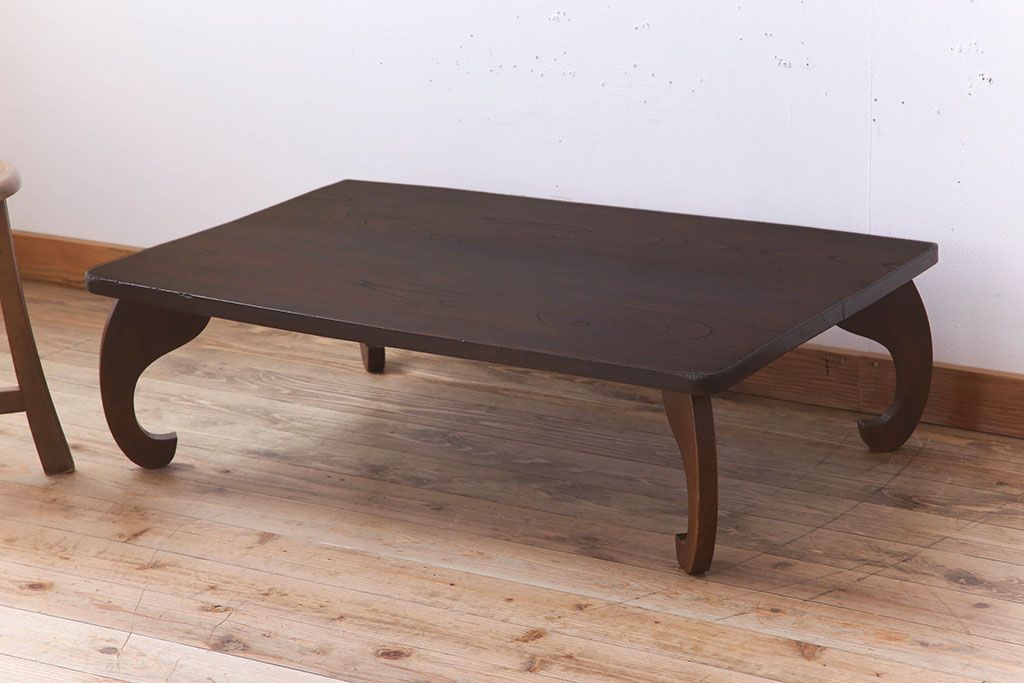アンティーク雑貨　総欅材　和製アンティークの座卓(センターテーブル)(2)