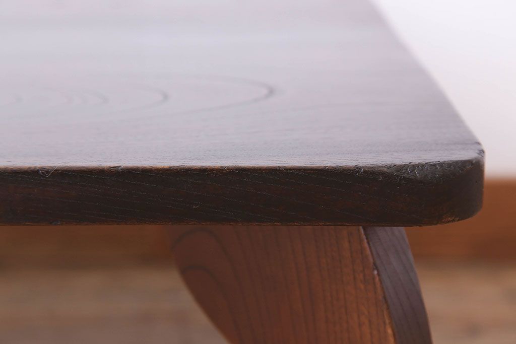 アンティーク雑貨　総欅材　和製アンティークの座卓(センターテーブル)(2)
