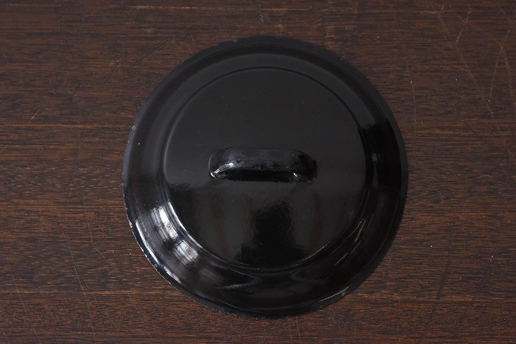 アンティーク雑貨　ヨーロッパビンテージ　ホーロー(琺瑯)　両手鍋(2)