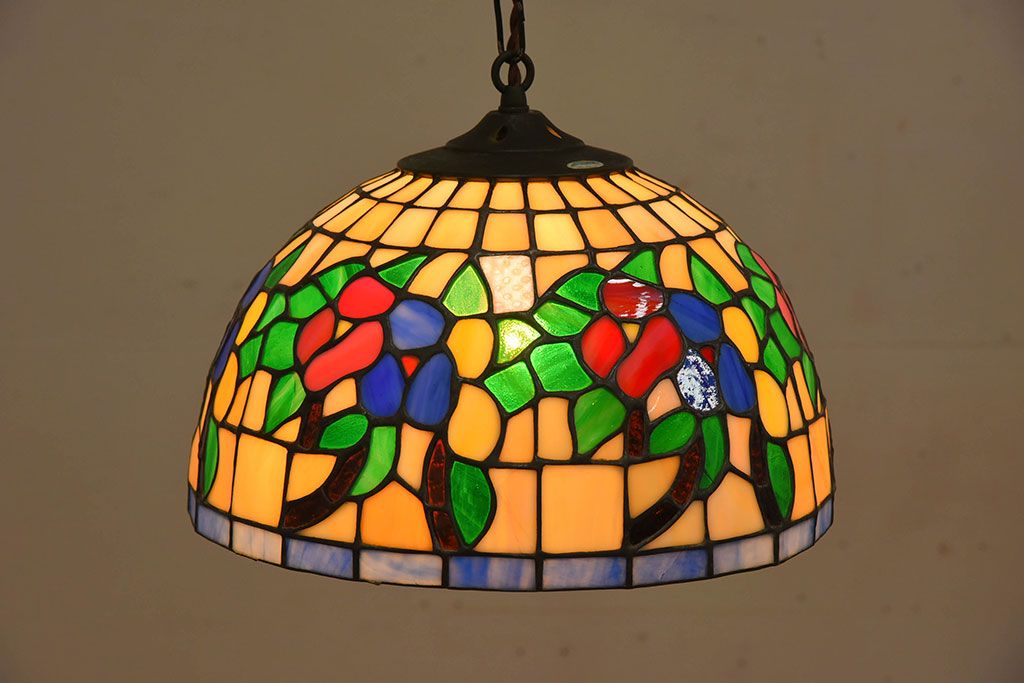中古　Tiffany(ティファニー) ステンドグラスシェードの天井照明