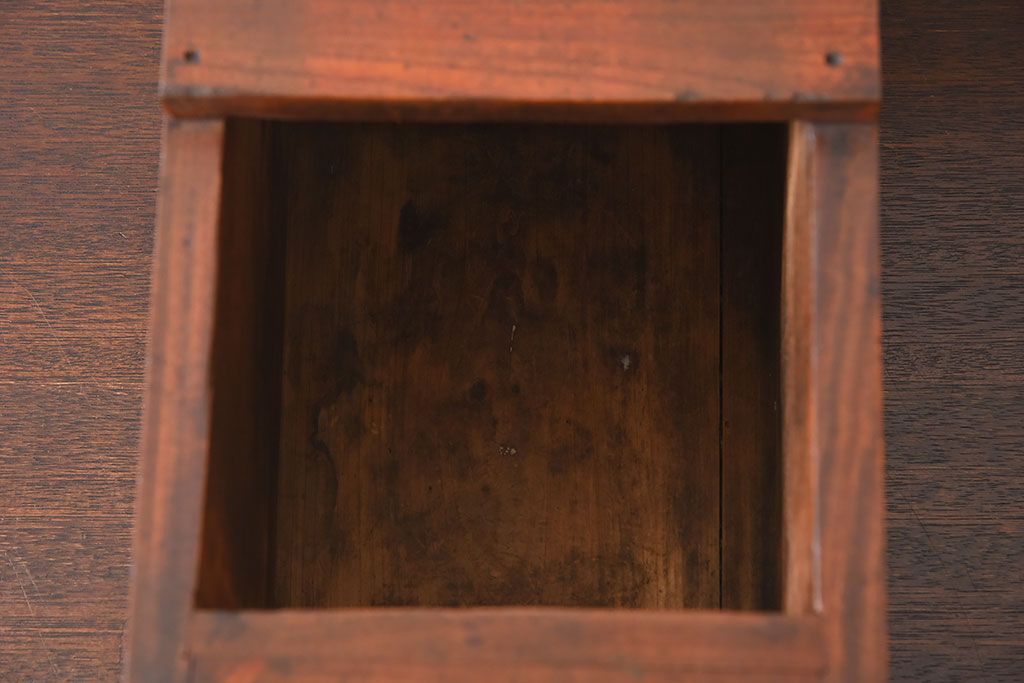 アンティーク雑貨　欅製　古い枡付銭箱