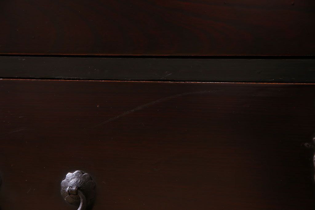 アンティーク家具　明治期　前面欅材　天板・脚付き!仙台箪笥ローボード(衣装箪笥)(1)