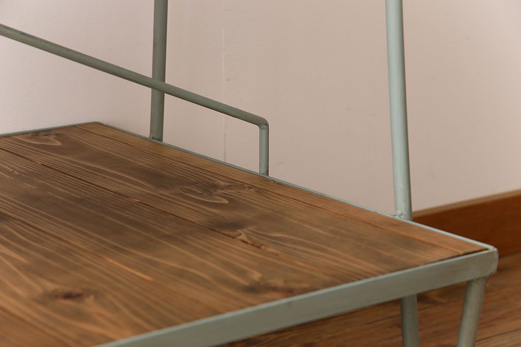 ラフジュ工房オリジナル　おしゃれなアイアンフレームのディスプレイラック(陳列棚・飾り棚)