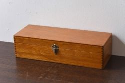 アンティーク雑貨　昭和レトロ　味わいある古い木のアンティーク収納箱(収納ケース・小箱)