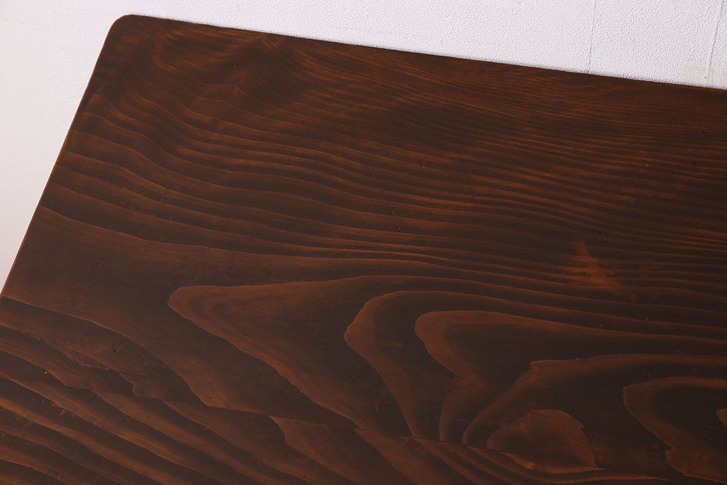 アンティーク家具　両面引き出し付き　アンティーク　古い木製のシンプルな作業台(平机・テーブル)