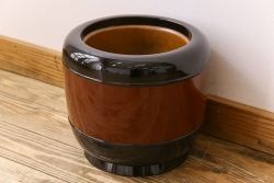 アンティーク雑貨　木製!和製アンティーク　なめらかな光沢が美しい丸火鉢