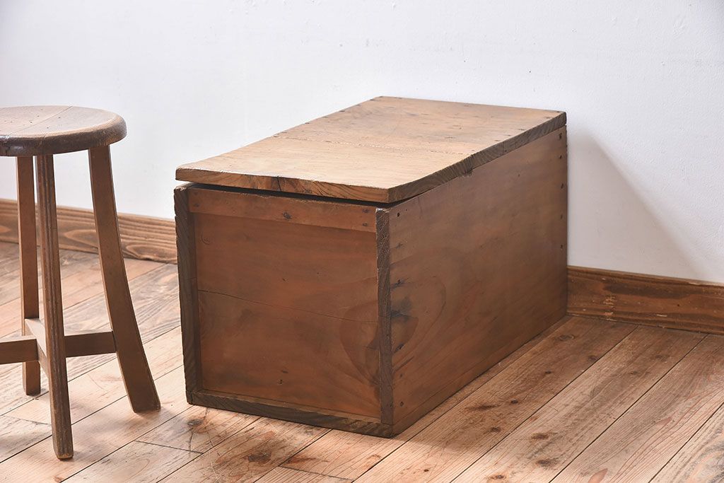 【アンティーク】当時物 「味の素」木箱 道具箱 収納箱 レトロ ビンテージ 什器