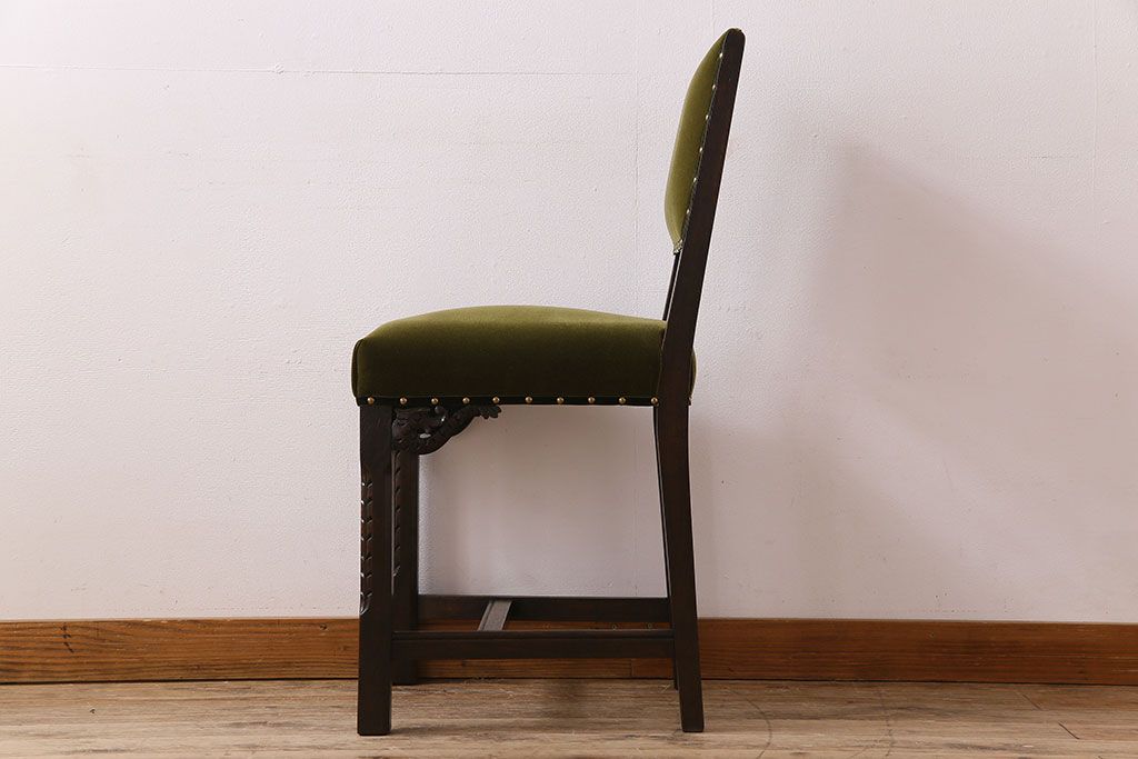 アンティーク家具　オーク材製のダイニングチェア(椅子)　イギリスアンティーク(1)